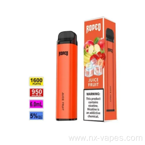 Wholesales Rodeo 1600 Puffs Disposable Vape